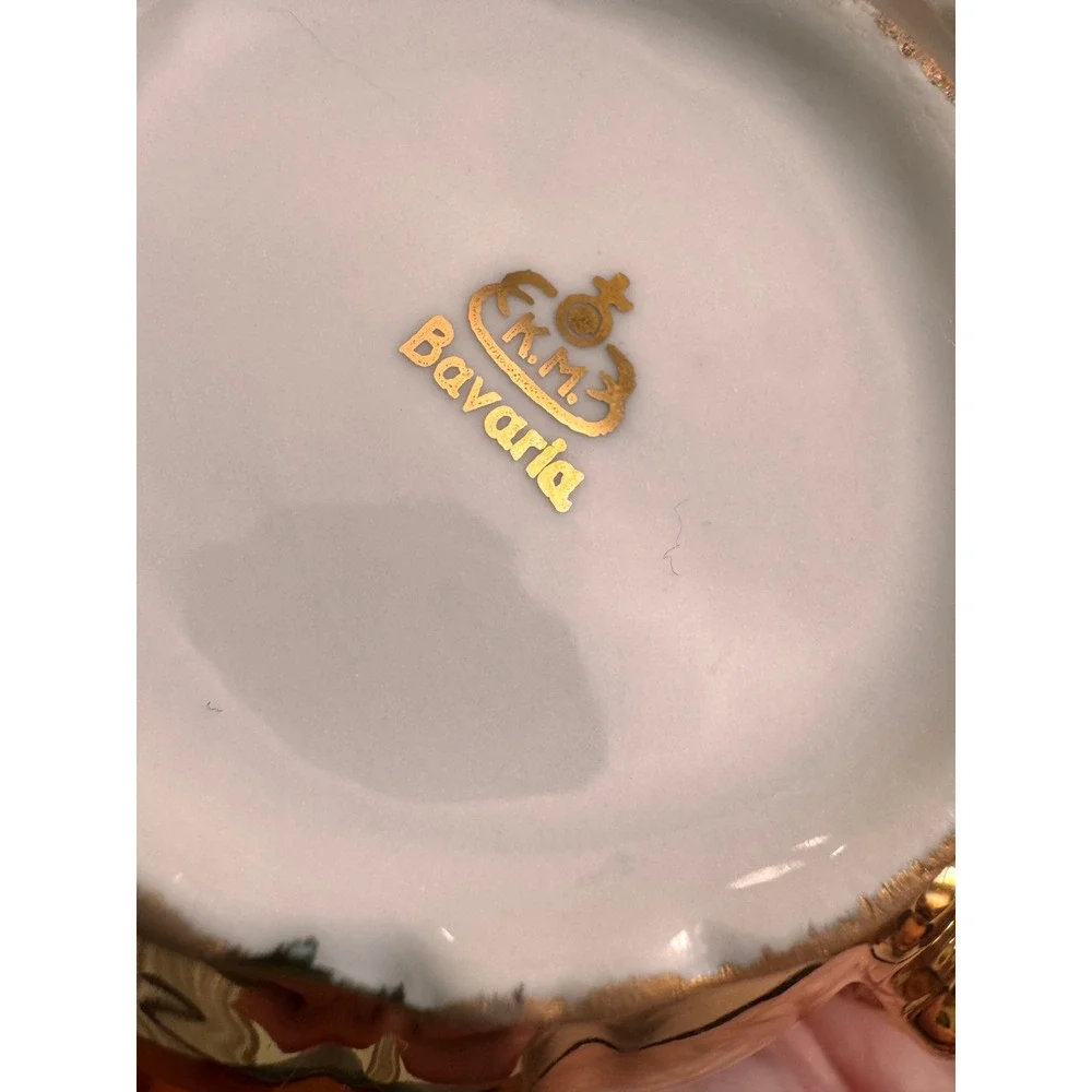 Bavaria Schlottenhof Coffee‎ Tea Pot Creamer Sugar Set Gold Gilt Porcelain